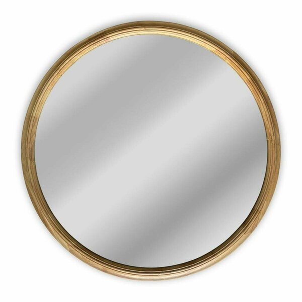 Procomfort 36 in. Reflection Contemporary Wood Finish Round Framed Wall Mirror, Maple PR2542775